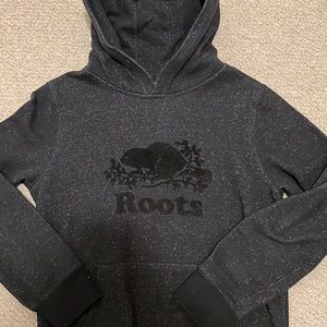 Roots kids XL hoodie in colour black pepper